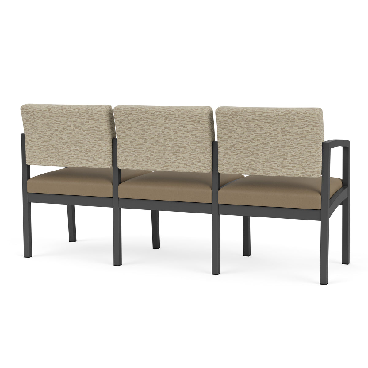 Lenox Steel Waiting Reception 3 Seat Tandem Seating Metal Frame No Center Arms