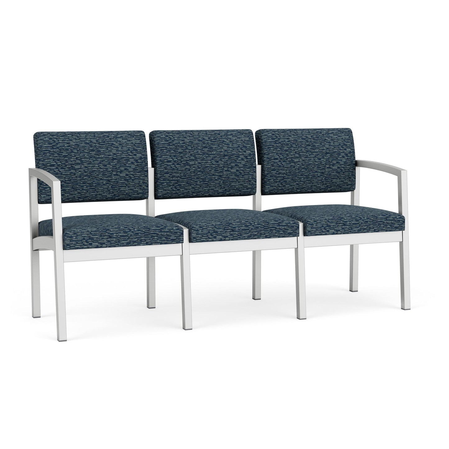 Lenox Steel Waiting Reception 3 Seat Tandem Seating Metal Frame No Center Arms
