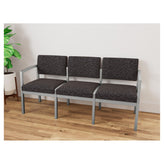 Lenox Steel Waiting Reception 3 Seat Tandem Seating Metal Frame No Center Arms