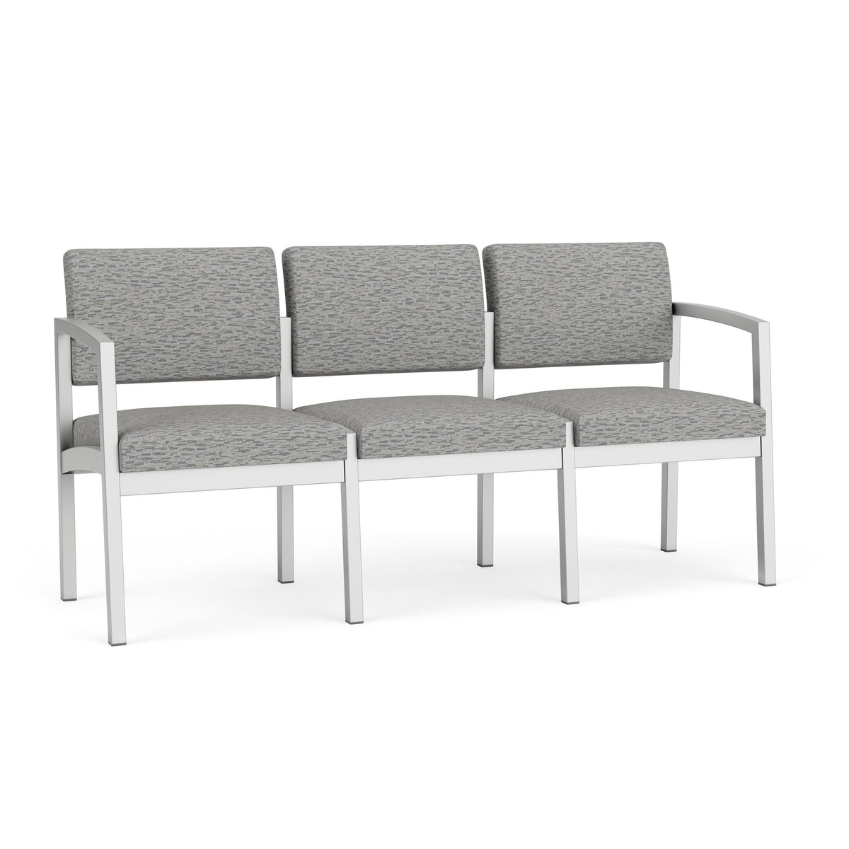 Lenox Steel Waiting Reception 3 Seat Tandem Seating Metal Frame No Center Arms