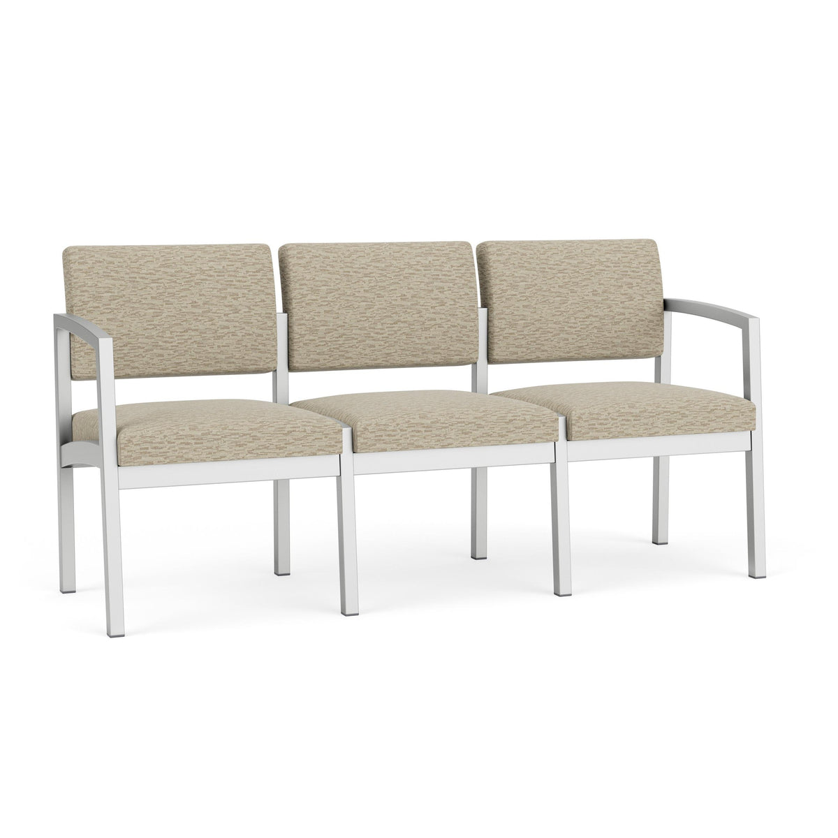 Lenox Steel Waiting Reception 3 Seat Tandem Seating Metal Frame No Center Arms