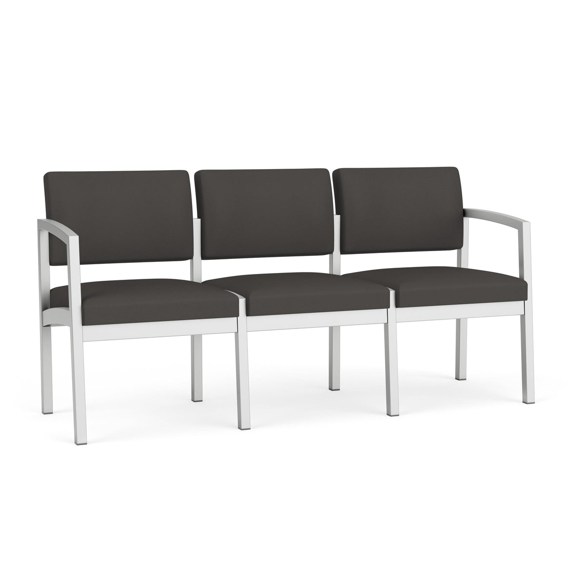 Lenox Steel Waiting Reception 3 Seat Tandem Seating Metal Frame No Center Arms