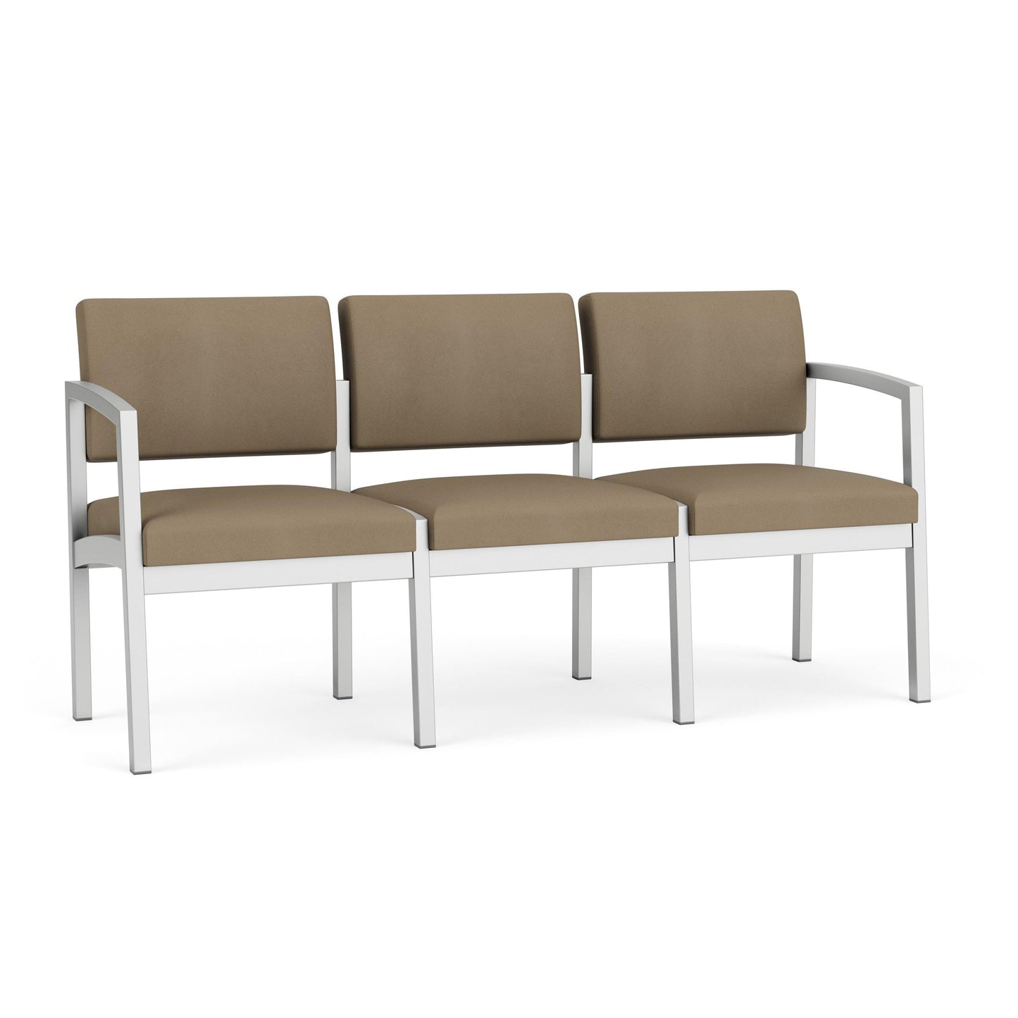 Lenox Steel Waiting Reception 3 Seat Tandem Seating Metal Frame No Center Arms