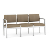 Lenox Steel Waiting Reception 3 Seat Tandem Seating Metal Frame No Center Arms
