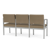 Lenox Steel Waiting Reception 3 Seat Tandem Seating Metal Frame No Center Arms