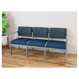 Lenox Steel Waiting Reception 3 Seat Tandem Seating Metal Frame No Center Arms