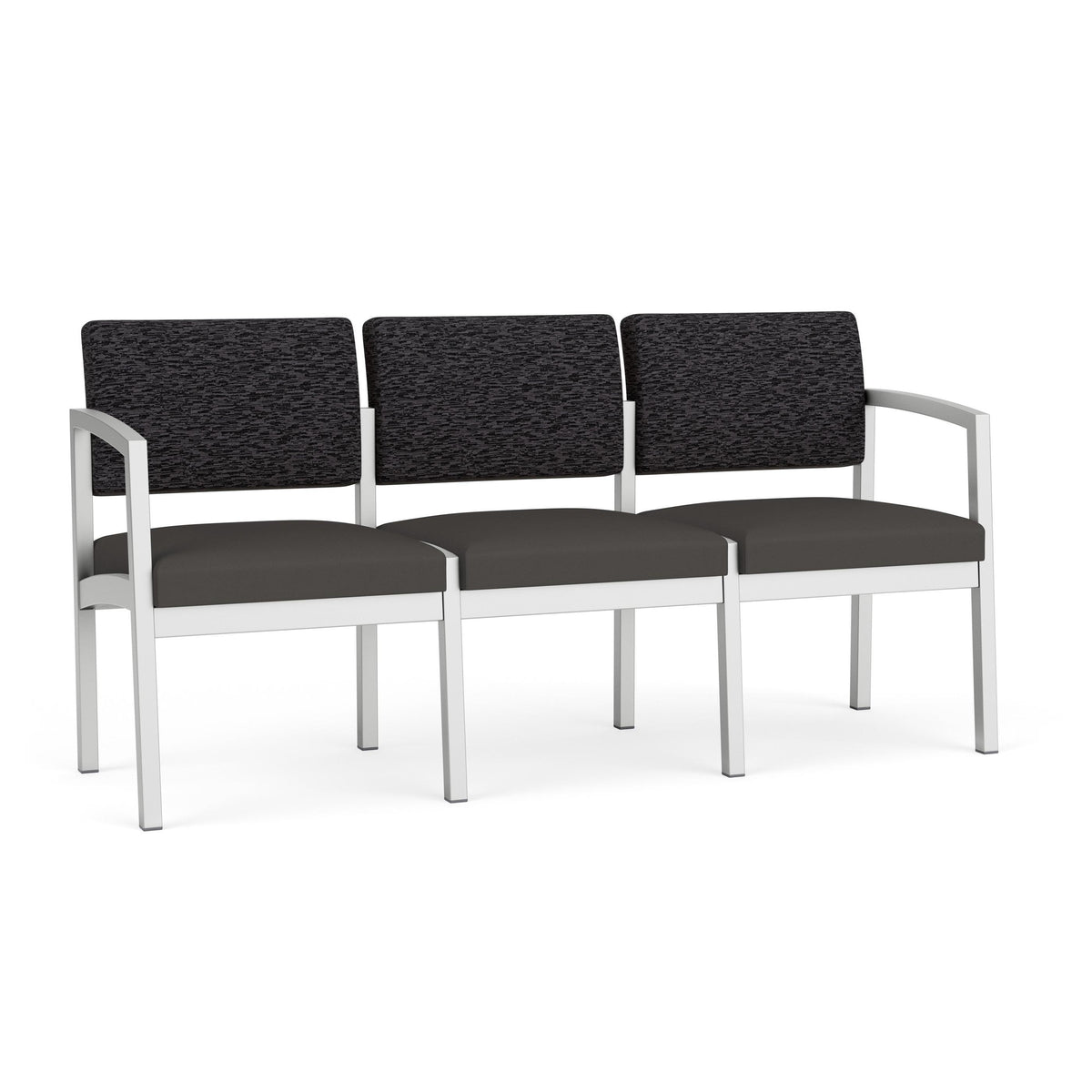 Lenox Steel Waiting Reception 3 Seat Tandem Seating Metal Frame No Center Arms