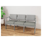 Lenox Steel Waiting Reception 3 Seat Tandem Seating Metal Frame No Center Arms