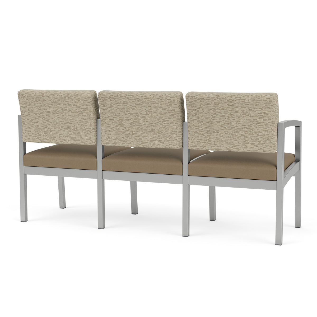 Lenox Steel Waiting Reception 3 Seat Tandem Seating Metal Frame No Center Arms
