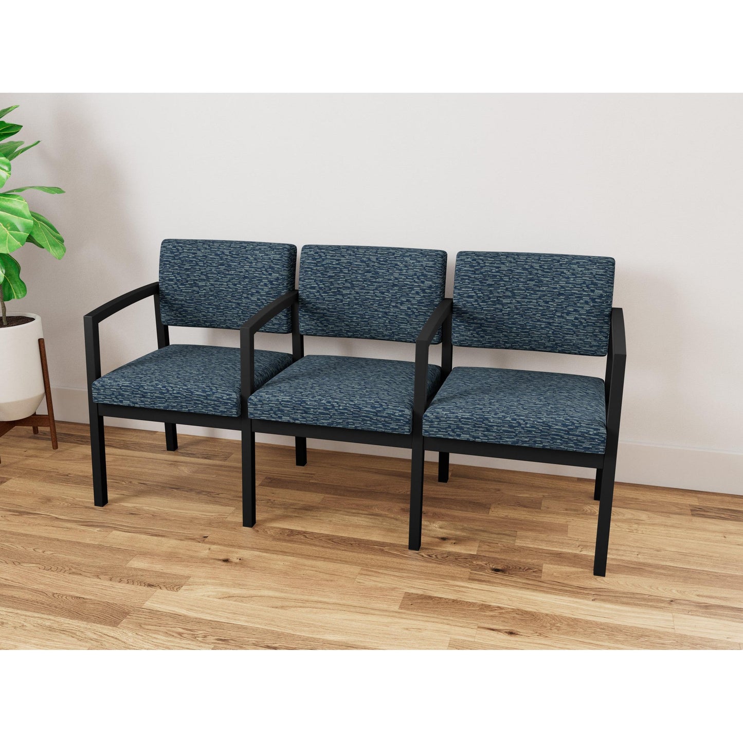 Lenox Steel Waiting Reception 3 Seat Tandem Seating Metal Frame