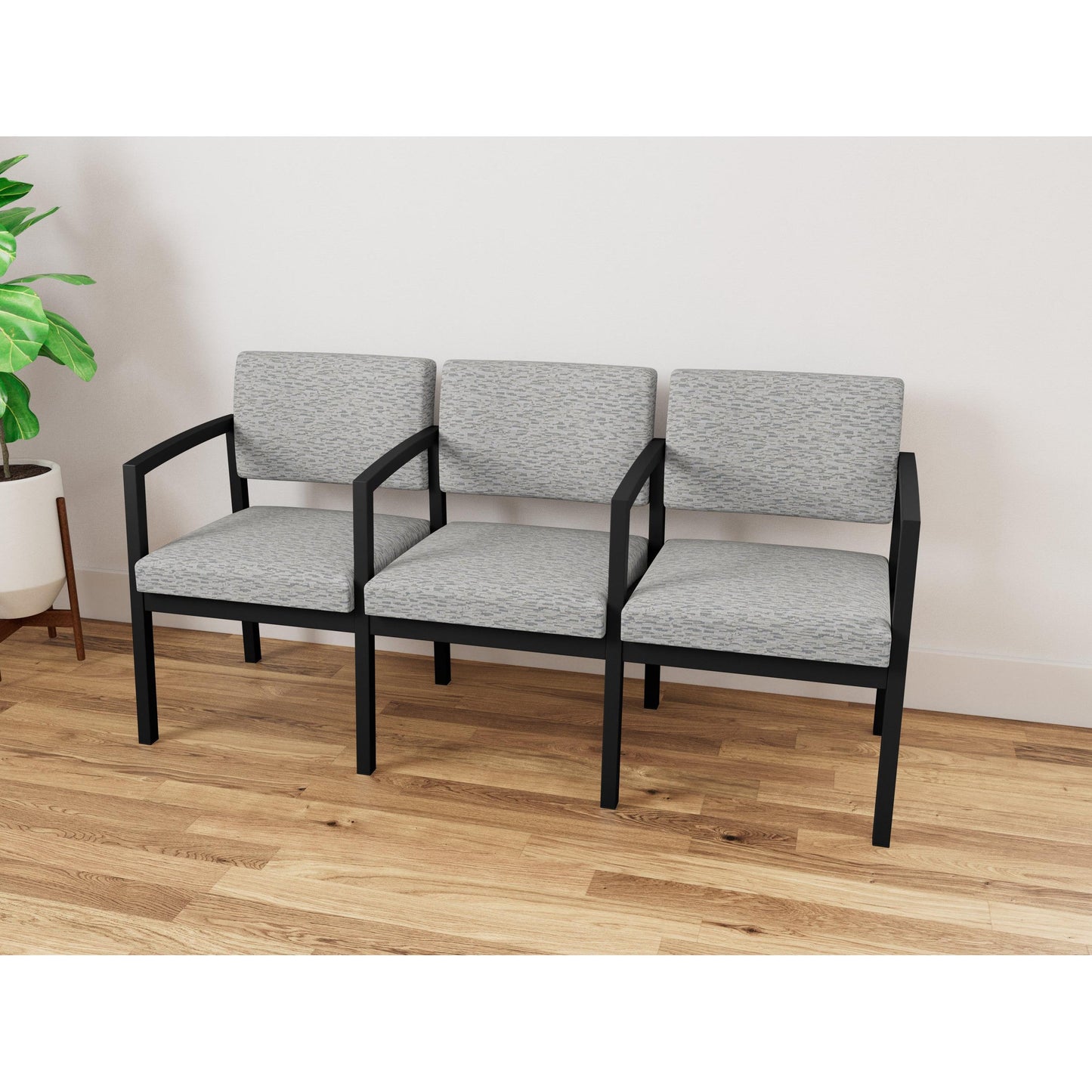 Lenox Steel Waiting Reception 3 Seat Tandem Seating Metal Frame