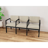Lenox Steel Waiting Reception 3 Seat Tandem Seating Metal Frame