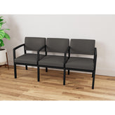 Lenox Steel Waiting Reception 3 Seat Tandem Seating Metal Frame
