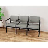 Lenox Steel Waiting Reception 3 Seat Tandem Seating Metal Frame