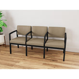 Lenox Steel Waiting Reception 3 Seat Tandem Seating Metal Frame