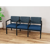 Lenox Steel Waiting Reception 3 Seat Tandem Seating Metal Frame