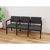 Lenox Steel Waiting Reception 3 Seat Tandem Seating Metal Frame