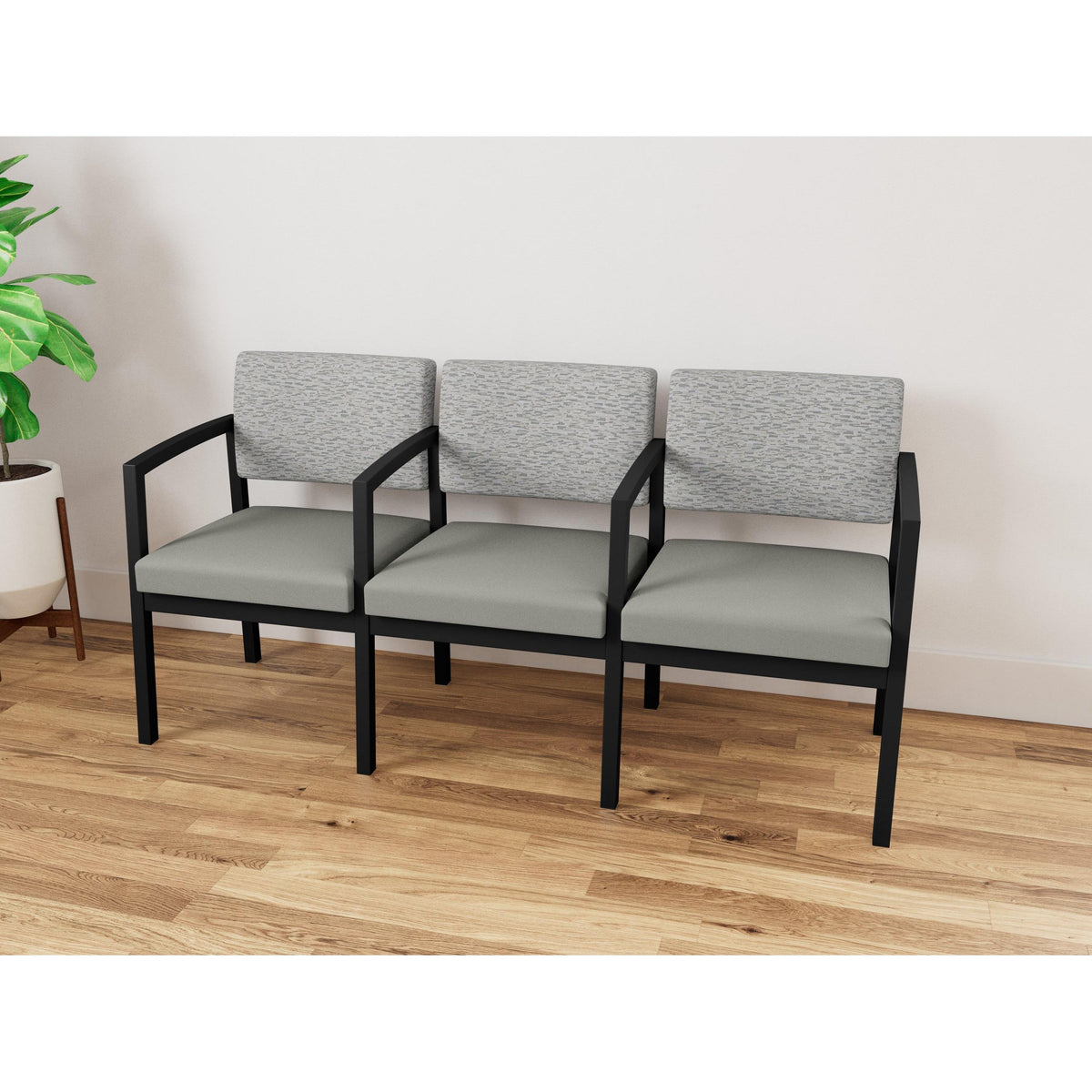 Lenox Steel Waiting Reception 3 Seat Tandem Seating Metal Frame