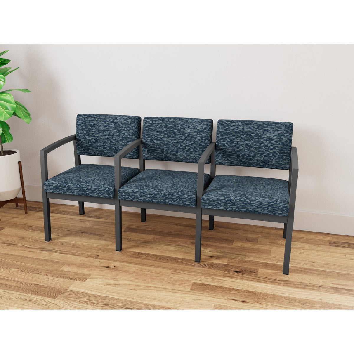 Lenox Steel Waiting Reception 3 Seat Tandem Seating Metal Frame