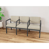 Lenox Steel Waiting Reception 3 Seat Tandem Seating Metal Frame