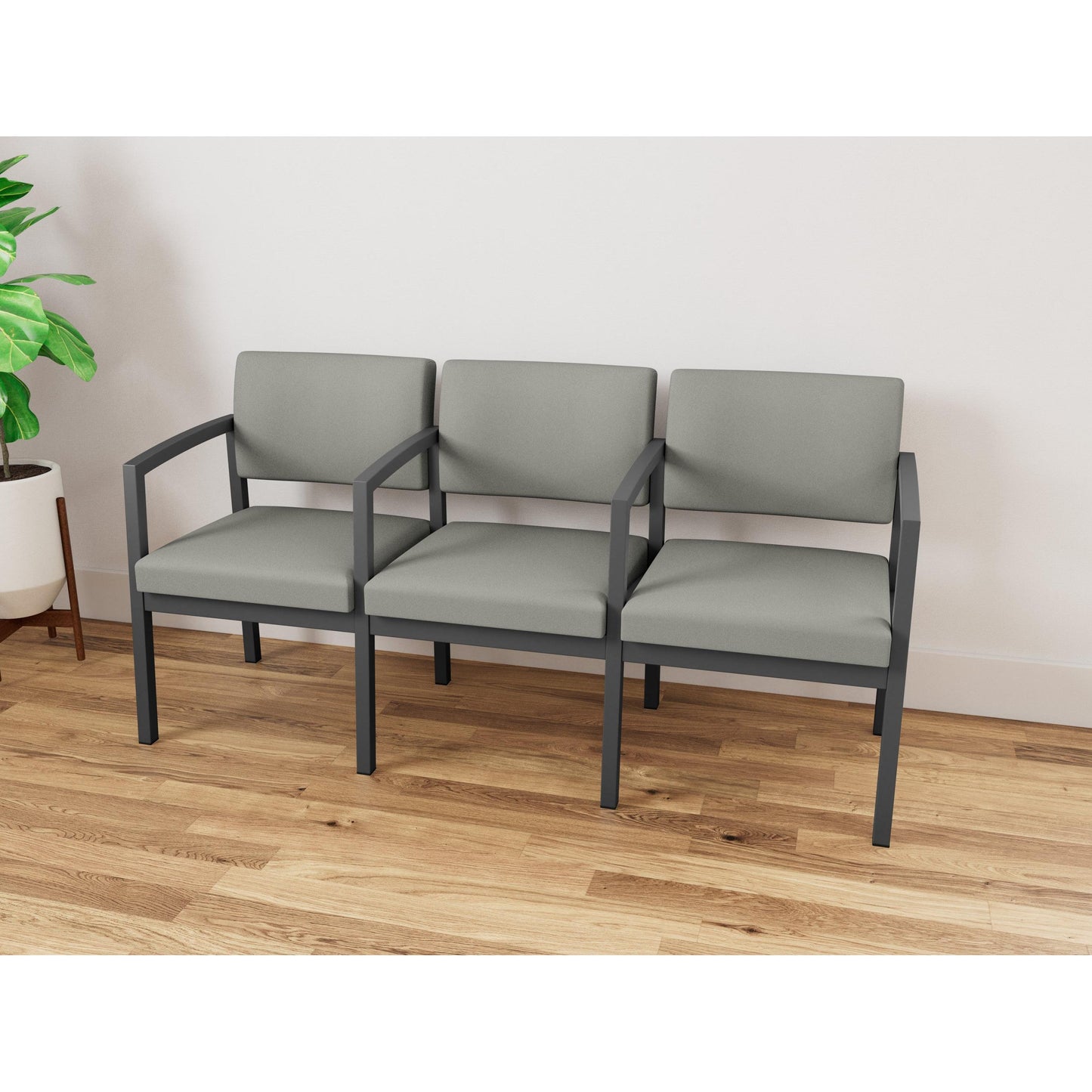 Lenox Steel Waiting Reception 3 Seat Tandem Seating Metal Frame