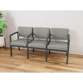 Lenox Steel Waiting Reception 3 Seat Tandem Seating Metal Frame