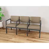 Lenox Steel Waiting Reception 3 Seat Tandem Seating Metal Frame