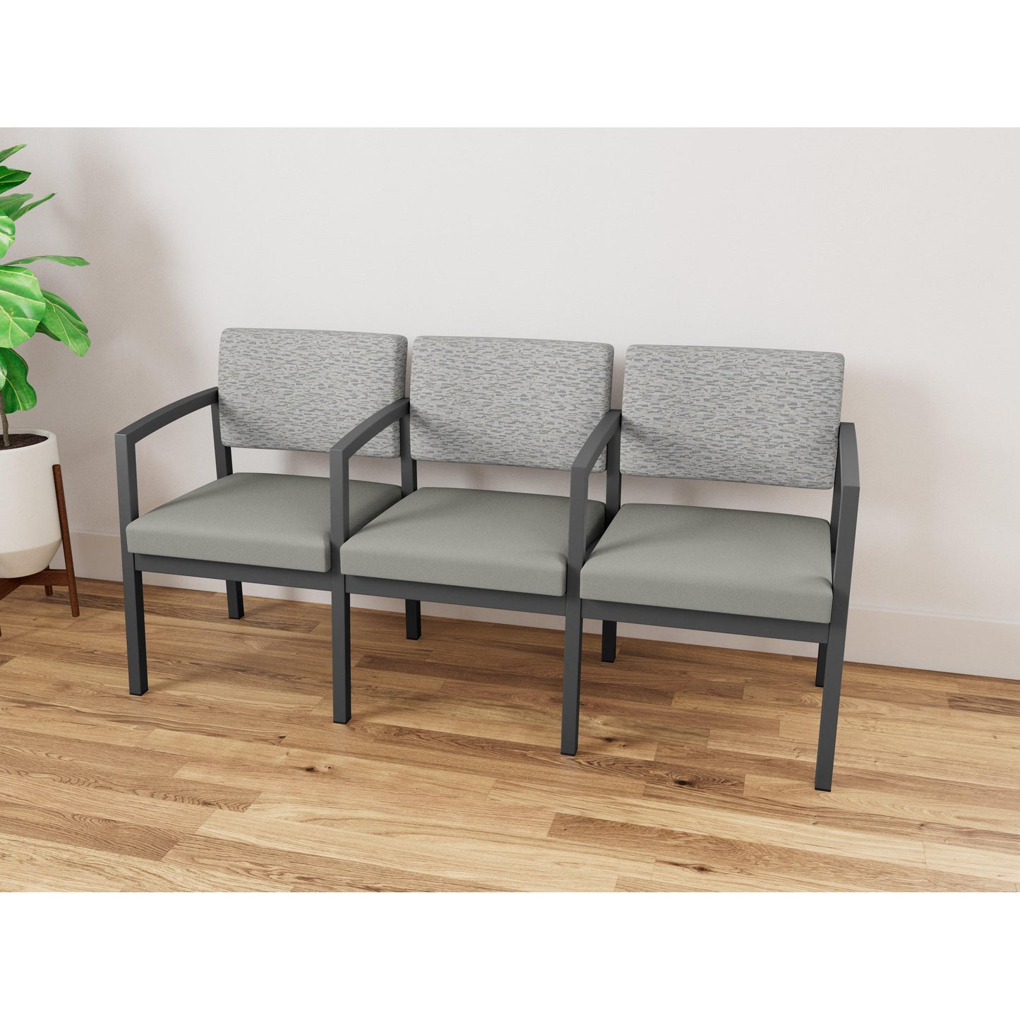 Lenox Steel Waiting Reception 3 Seat Tandem Seating Metal Frame
