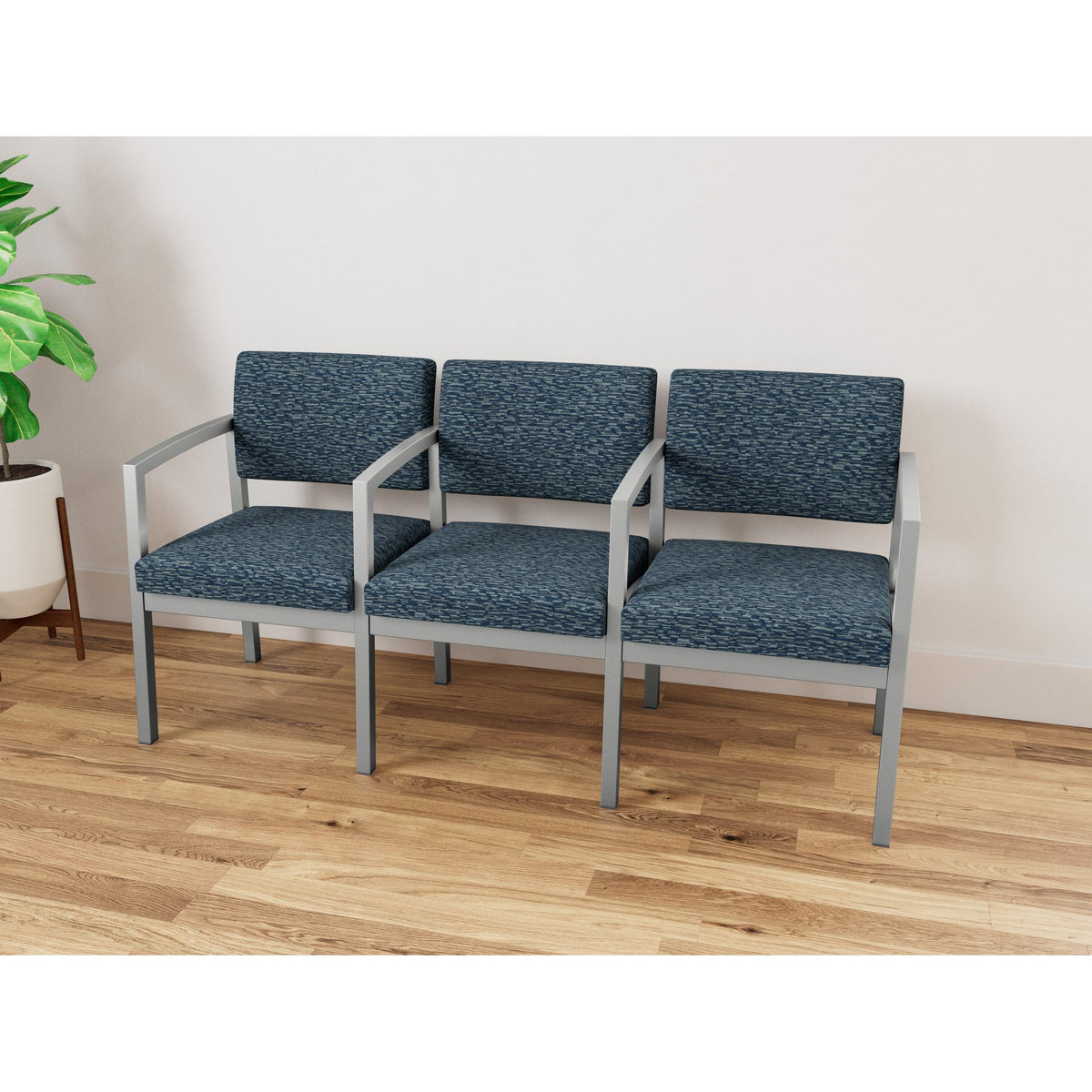 Lenox Steel Waiting Reception 3 Seat Tandem Seating Metal Frame