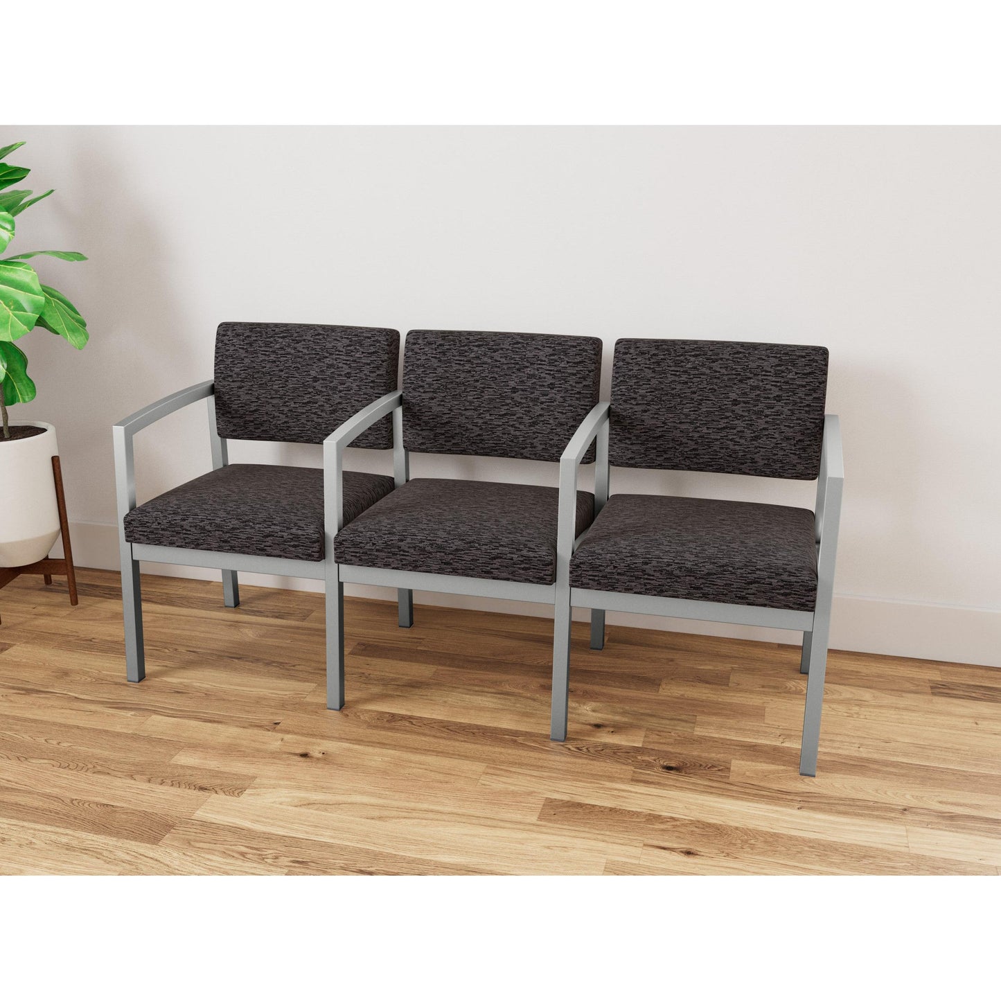 Lenox Steel Waiting Reception 3 Seat Tandem Seating Metal Frame