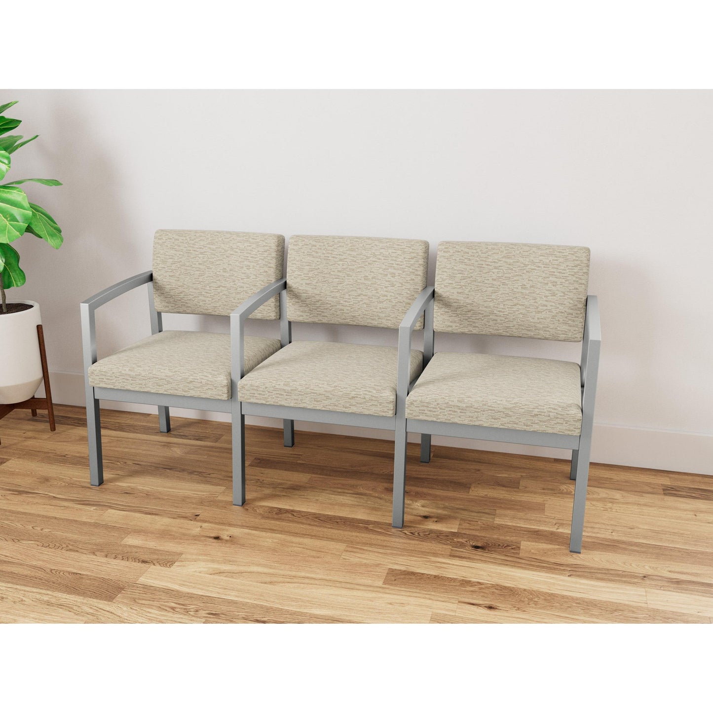 Lenox Steel Waiting Reception 3 Seat Tandem Seating Metal Frame