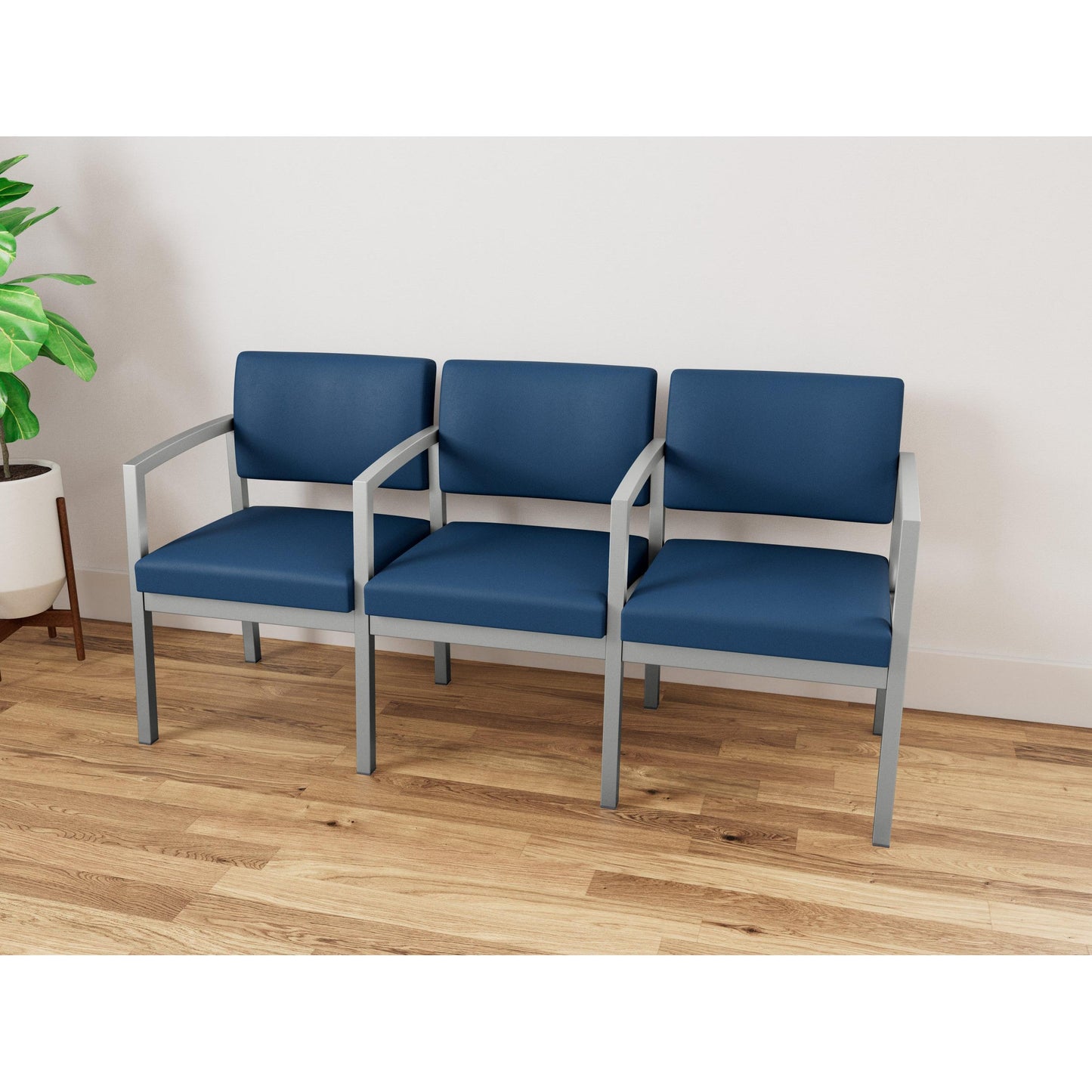 Lenox Steel Waiting Reception 3 Seat Tandem Seating Metal Frame