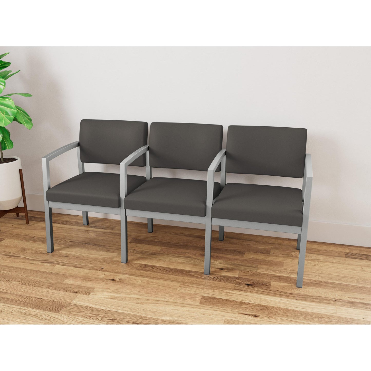 Lenox Steel Waiting Reception 3 Seat Tandem Seating Metal Frame