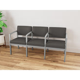 Lenox Steel Waiting Reception 3 Seat Tandem Seating Metal Frame