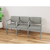Lenox Steel Waiting Reception 3 Seat Tandem Seating Metal Frame