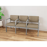 Lenox Steel Waiting Reception 3 Seat Tandem Seating Metal Frame