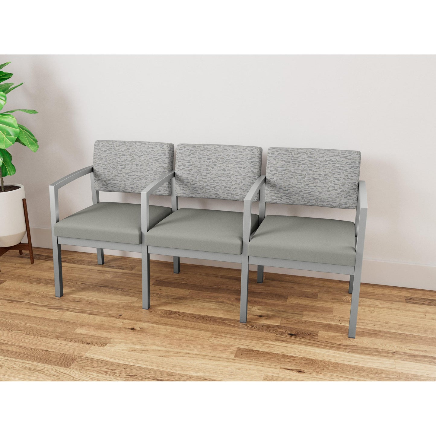 Lenox Steel Waiting Reception 3 Seat Tandem Seating Metal Frame