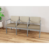 Lenox Steel Waiting Reception 3 Seat Tandem Seating Metal Frame