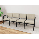 Lenox Steel Waiting Reception 4 Seat Tandem Seating Metal Frame No Center Arms