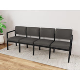 Lenox Steel Waiting Reception 4 Seat Tandem Seating Metal Frame No Center Arms