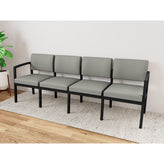 Lenox Steel Waiting Reception 4 Seat Tandem Seating Metal Frame No Center Arms