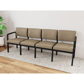 Lenox Steel Waiting Reception 4 Seat Tandem Seating Metal Frame No Center Arms