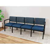 Lenox Steel Waiting Reception 4 Seat Tandem Seating Metal Frame No Center Arms