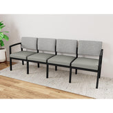 Lenox Steel Waiting Reception 4 Seat Tandem Seating Metal Frame No Center Arms