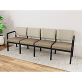 Lenox Steel Waiting Reception 4 Seat Tandem Seating Metal Frame No Center Arms