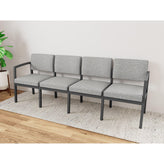 Lenox Steel Waiting Reception 4 Seat Tandem Seating Metal Frame No Center Arms