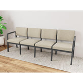 Lenox Steel Waiting Reception 4 Seat Tandem Seating Metal Frame No Center Arms