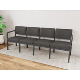 Lenox Steel Waiting Reception 4 Seat Tandem Seating Metal Frame No Center Arms