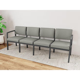 Lenox Steel Waiting Reception 4 Seat Tandem Seating Metal Frame No Center Arms