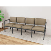 Lenox Steel Waiting Reception 4 Seat Tandem Seating Metal Frame No Center Arms